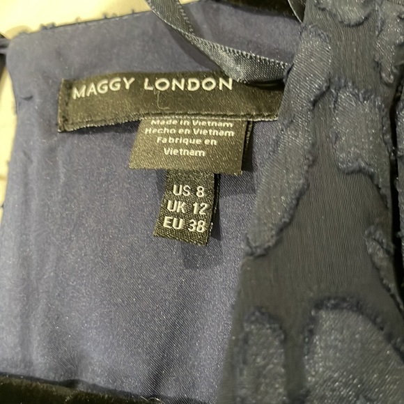 Maggy London Navy Leopard Cocktail Dress - Picture 5 of 6